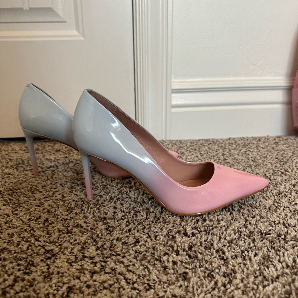 Pink and White Women's Heels - Picture 5 of 7